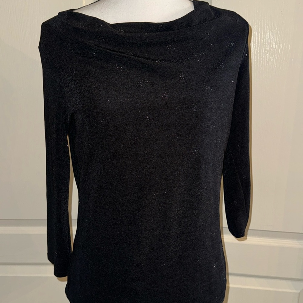 KATHIE LEE COLLECTION - Black Blouse with Sparkles